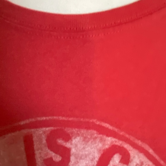 Life Is Good Red Cotton Peace Love Holiday Festive Long Sleeve T-Shirt-Sz-M - Picture 3 of 16